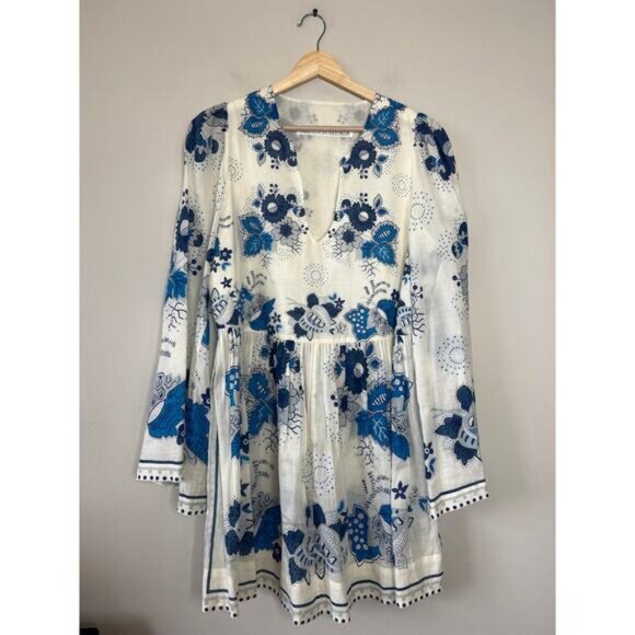 NEW Alix of Bohemia Silvie China Panel Floral Lined Mini Dress Royal Size: Large - Picture 2 of 7